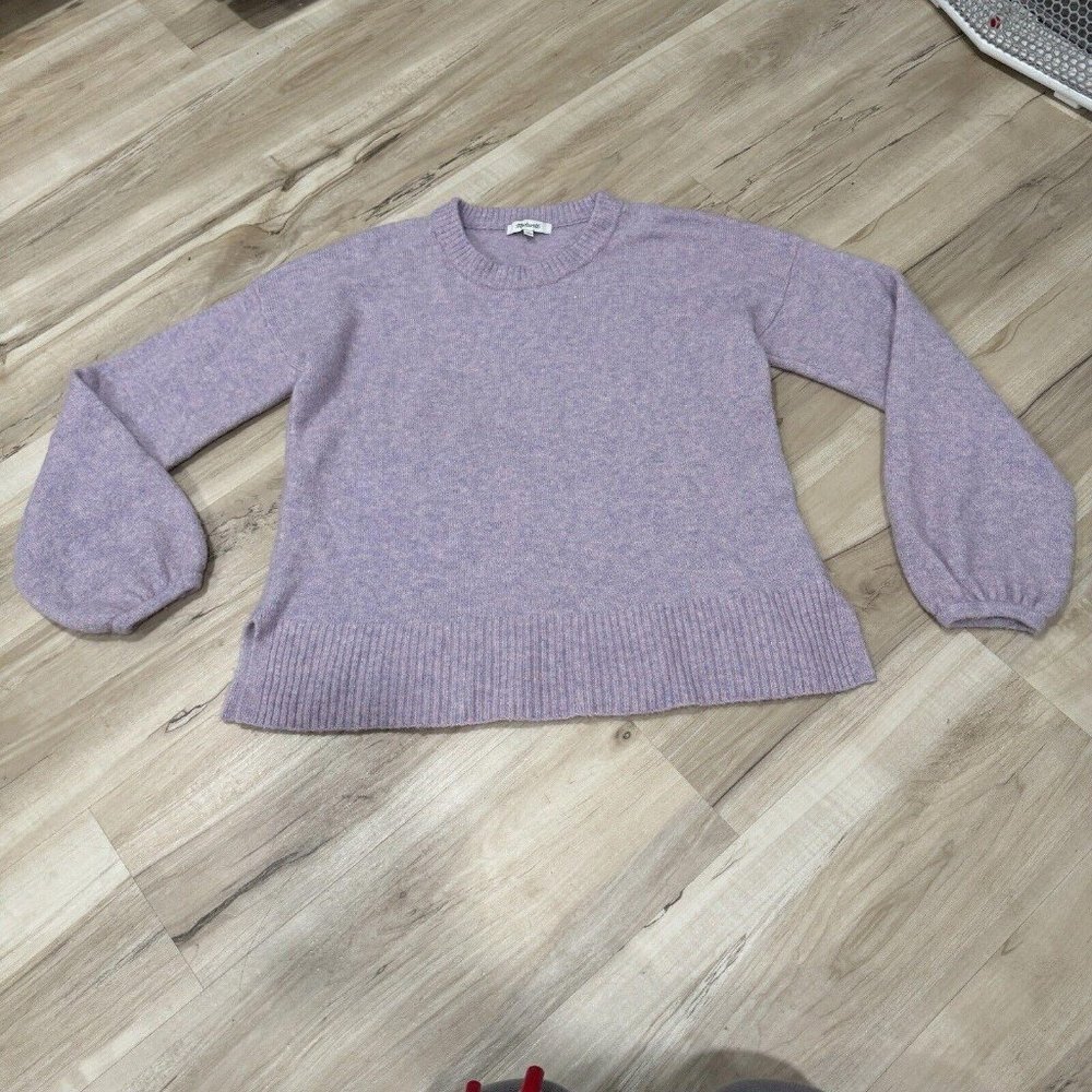 Madewell Wool Alpaca Blend Sweater Long Puff Sleeve Size‎ Xs Lavender